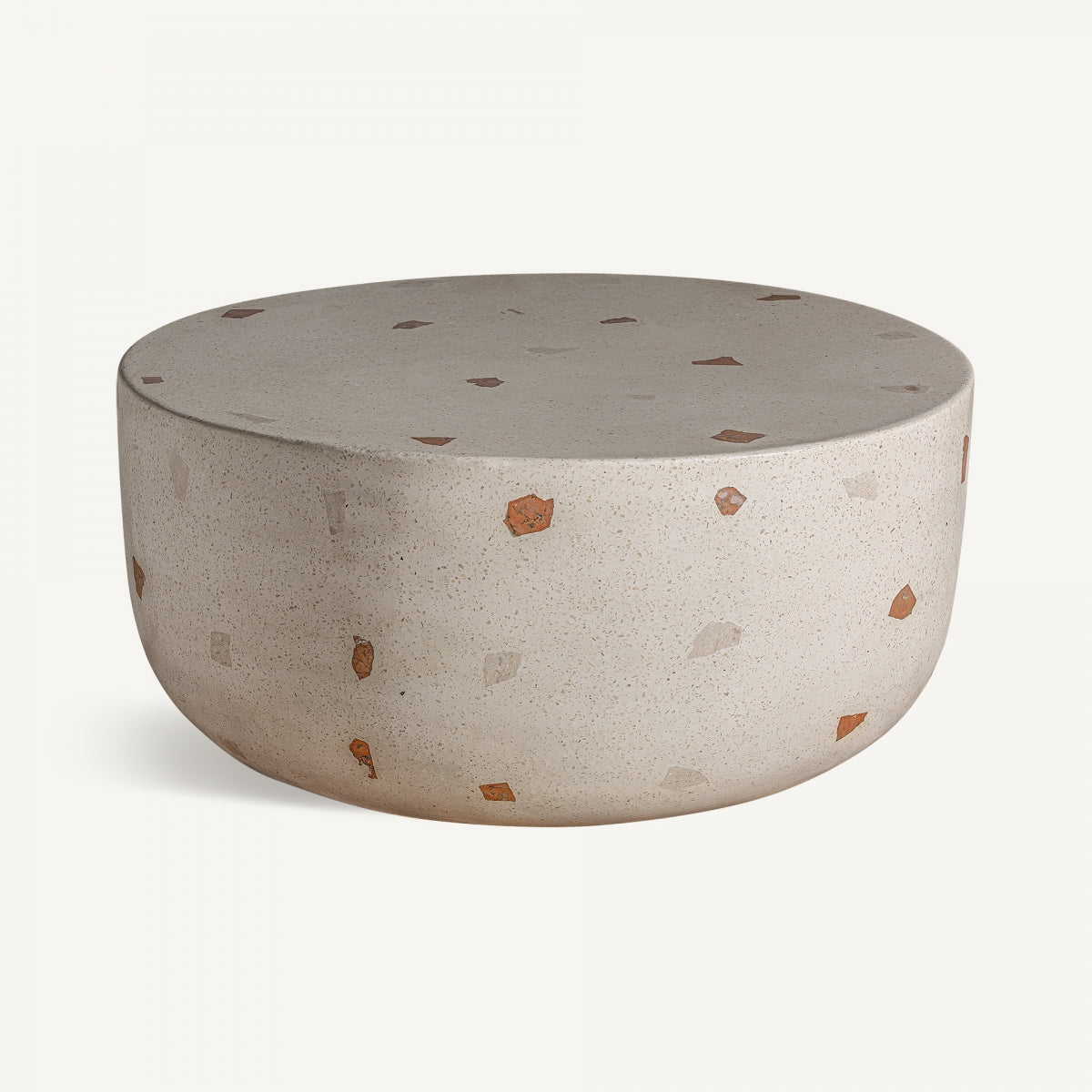 Mesa MASSA vista lateral con textura de mármol travertino – diseño moderno lujoso – boutique interiorismo – vical