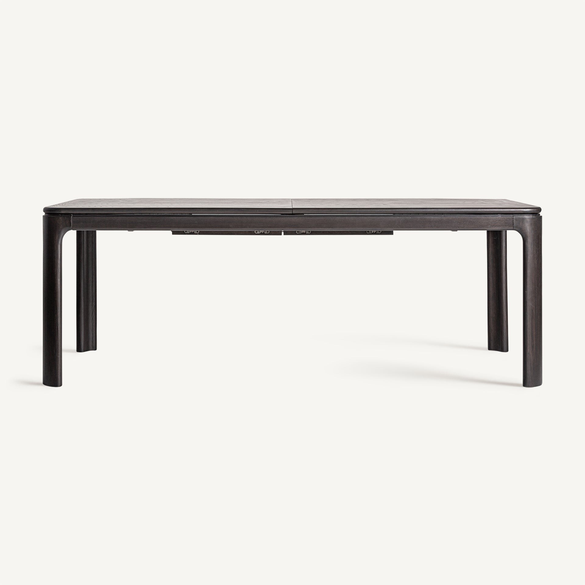 Mesa de comedor extensible en madera oscura, diseño elegante y funcional