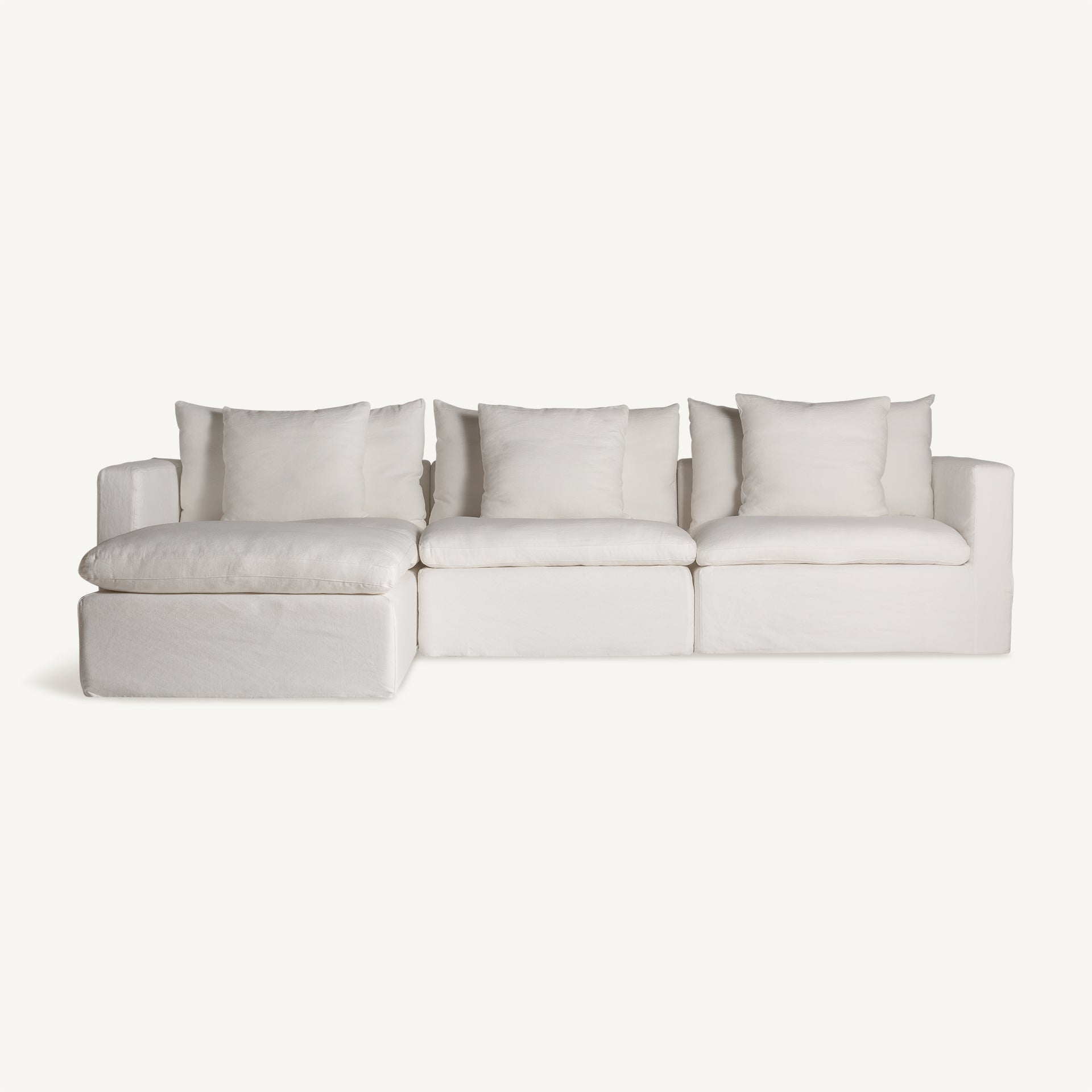 Composición modular Agde con módulo reposapiés como chaise longue