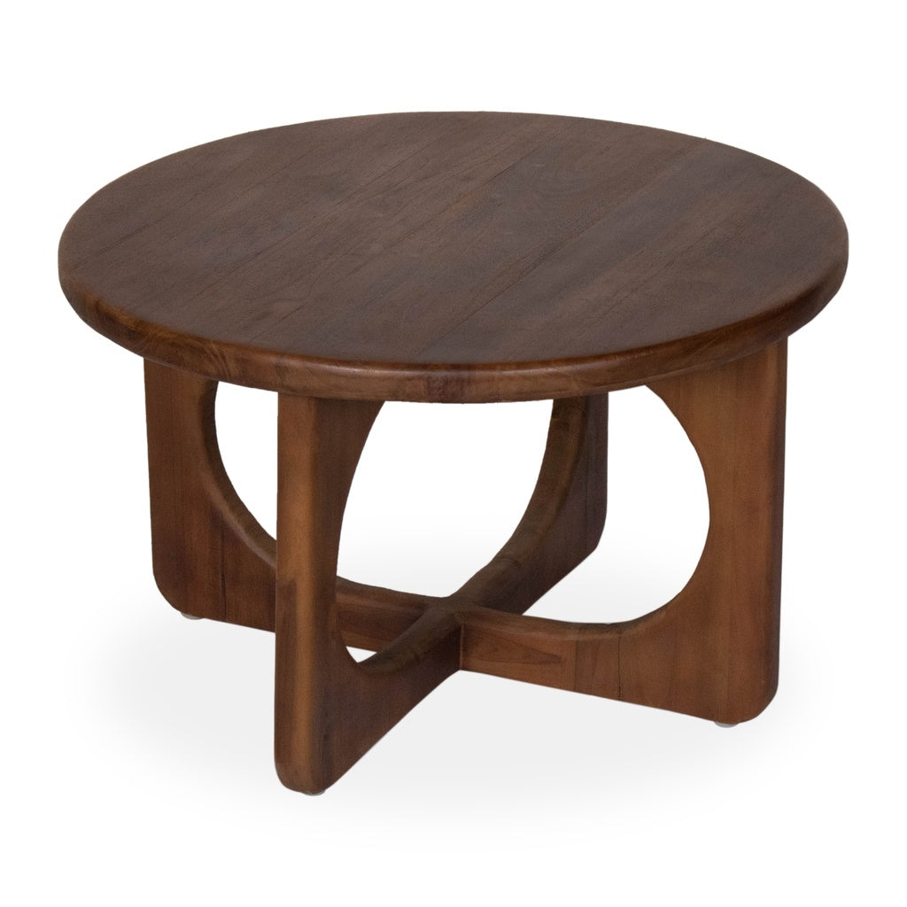 Mesa de centro en madera de nogal con diseño elegante y orgánico, ideal para salones modernos – Boutique Interiorismo