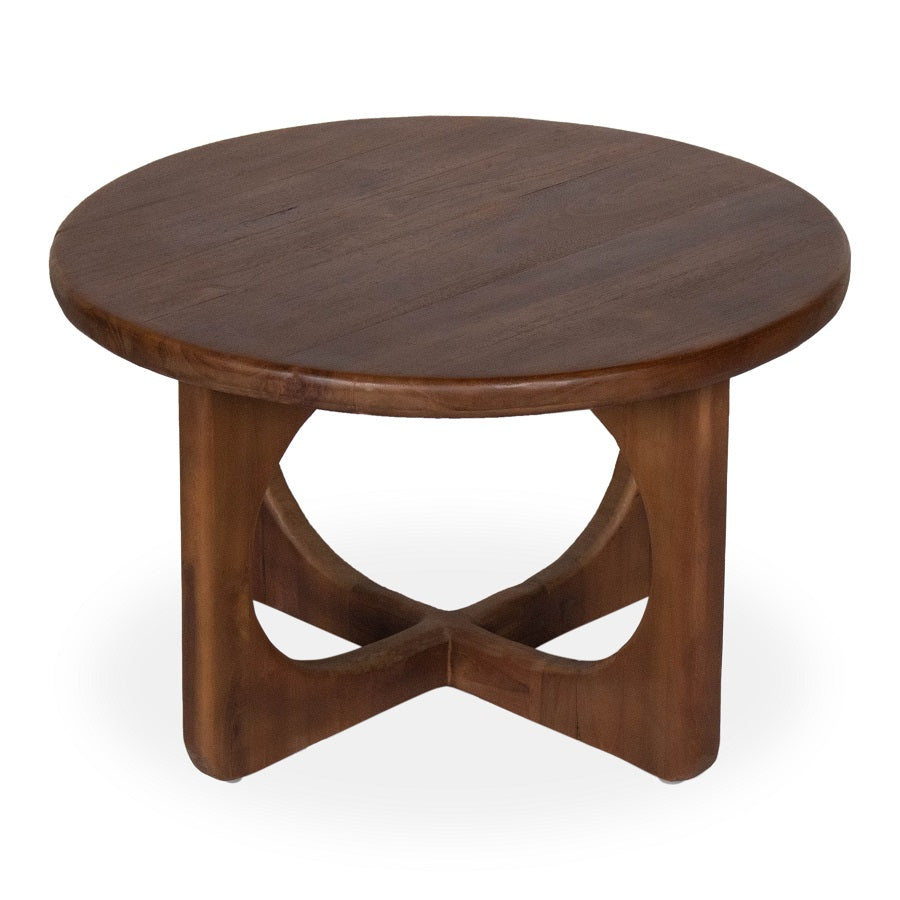 Mesa de centro en madera de nogal con diseño elegante y orgánico, ideal para salones modernos – Boutique Interiorismo