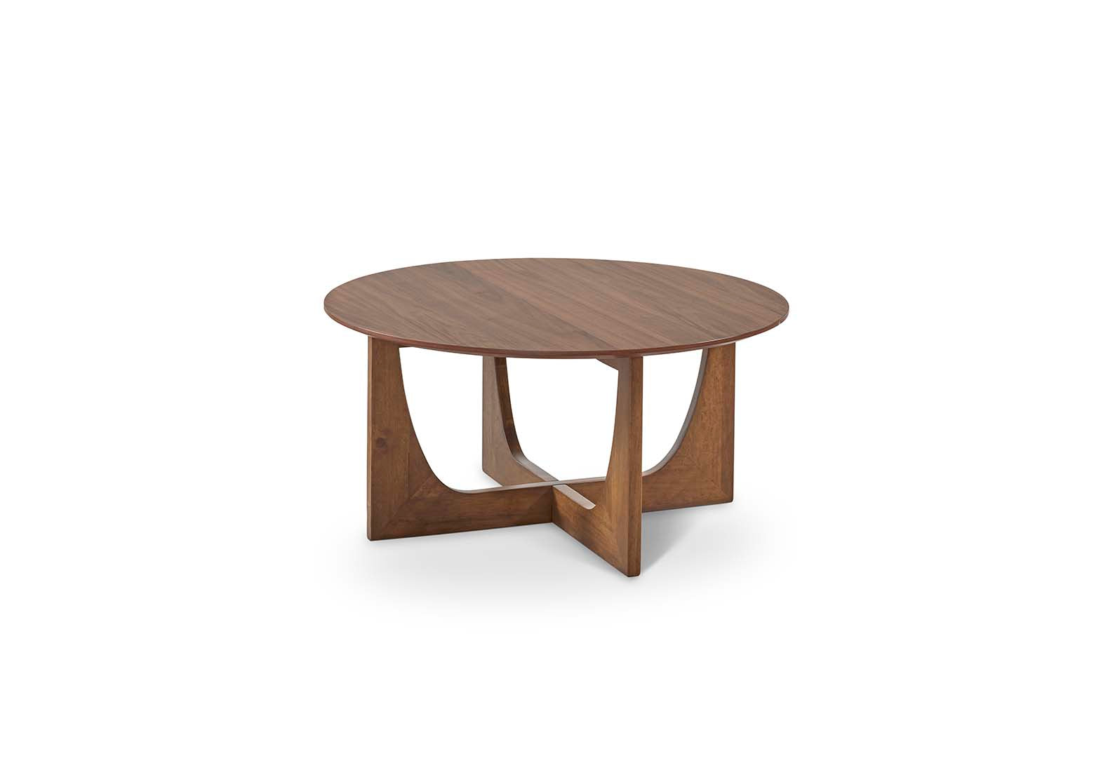 Mesa de centro en madera de nogal con diseño elegante y orgánico, ideal para salones modernos – Boutique Interiorismo