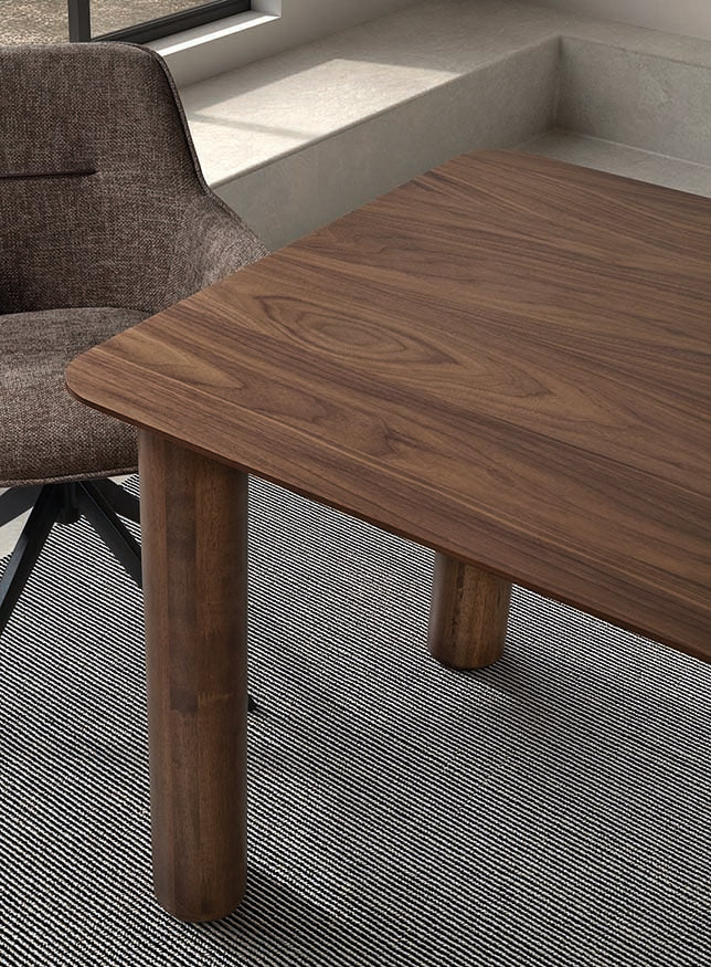 Mesa de Comedor Cilíndrica Lura | Natural o Nogal