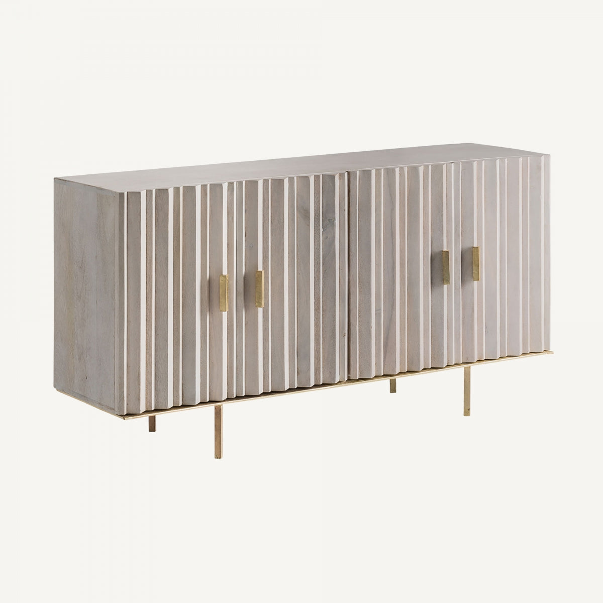 Aparador LURE de madera con acabado dorado, estilo clásico renovado para espacios elegantes
