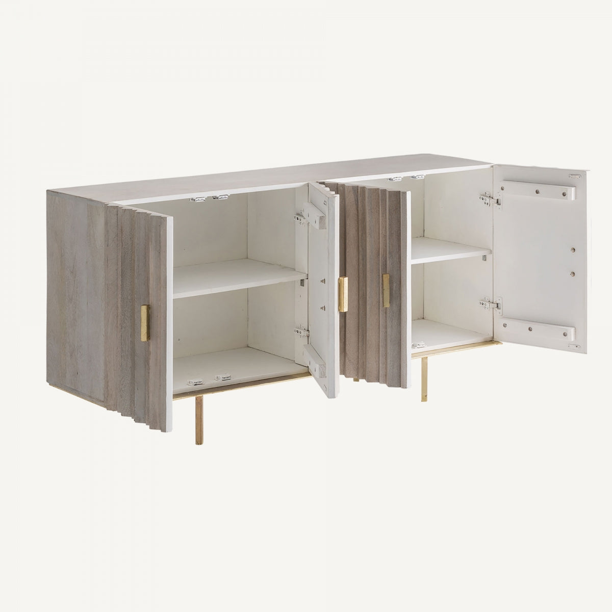 Aparador LURE de madera con acabado dorado, estilo clásico renovado para espacios elegantes