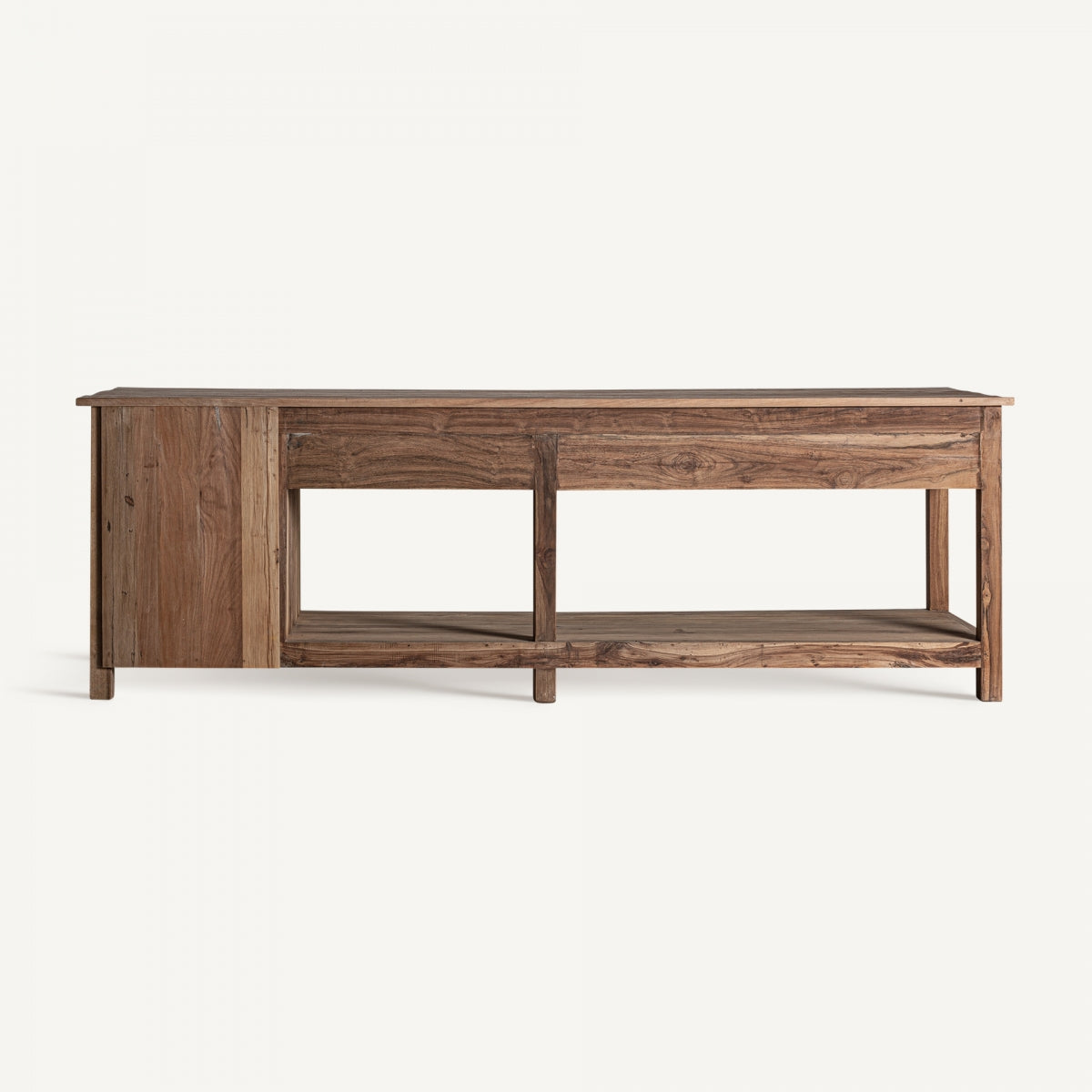 Vista trasera de la consola NEHREN en madera maciza.