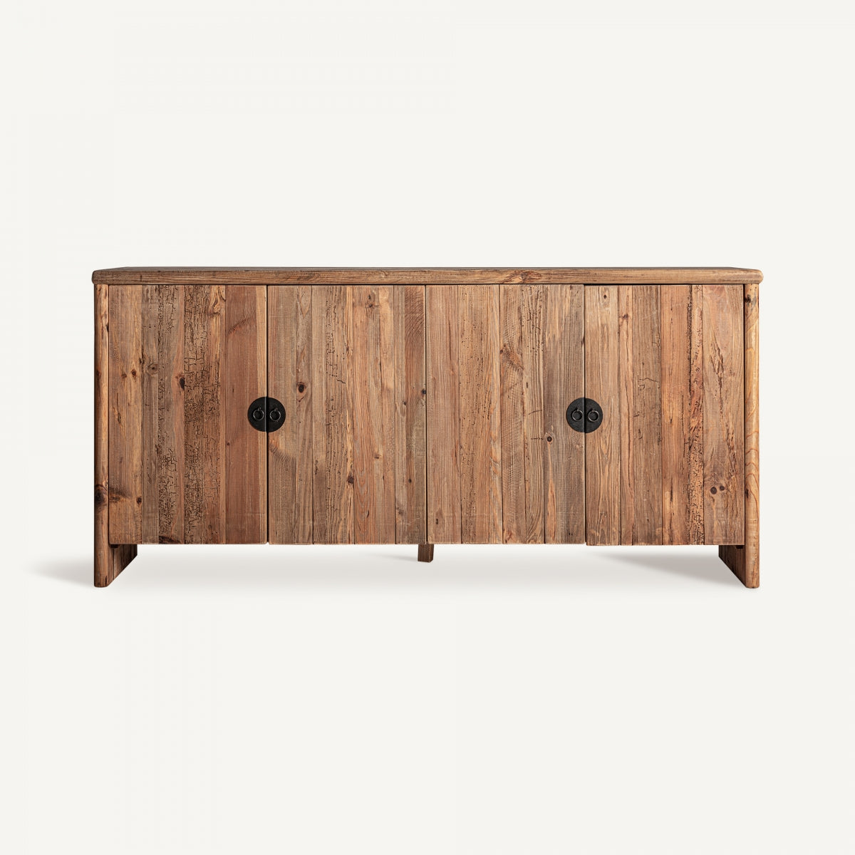 Aparador rústico de madera reciclada con acabado natural
