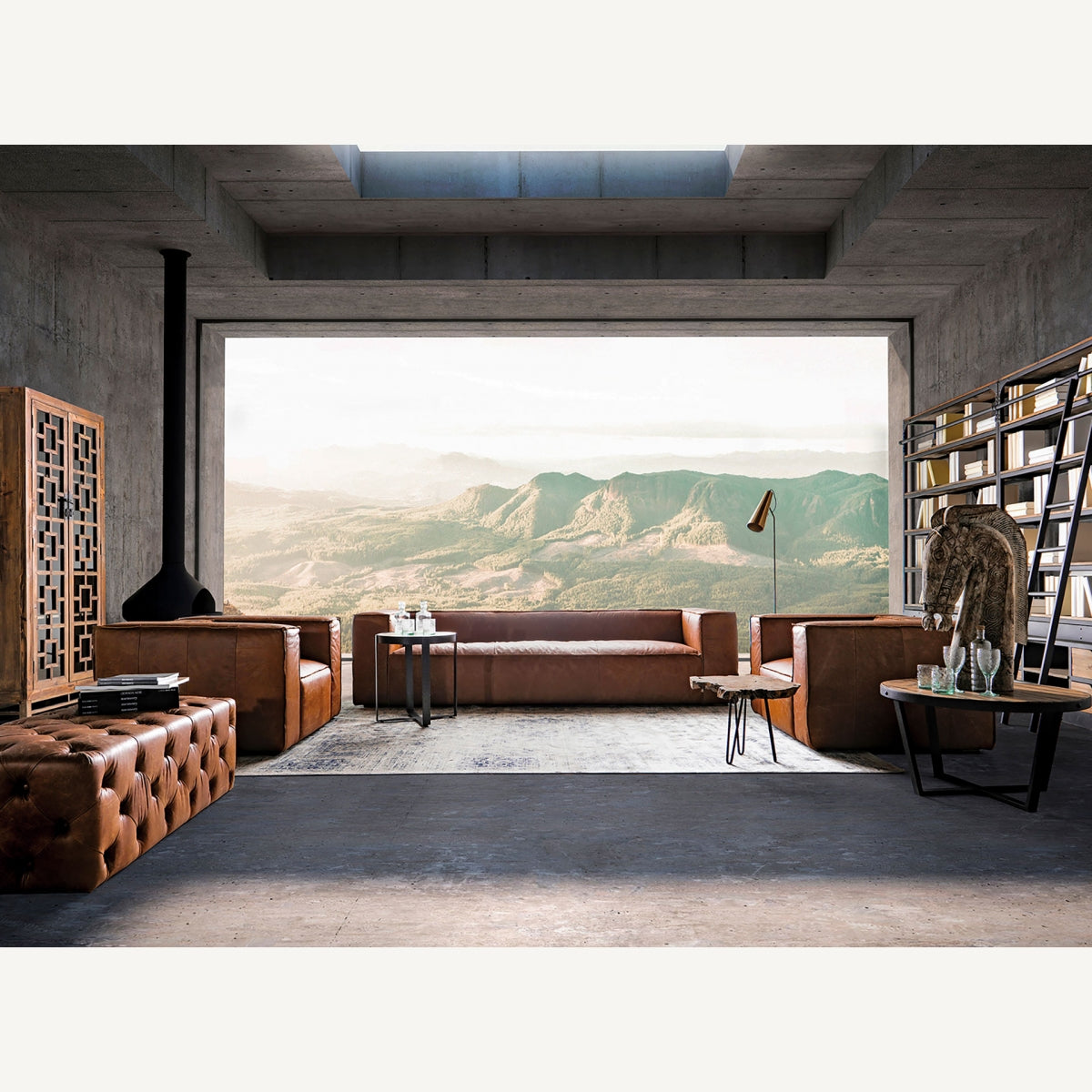 Detalle de esquina en la mesa MINOT con vetas naturales visibles – diseño rústico moderno – boutique interiorismo – vical