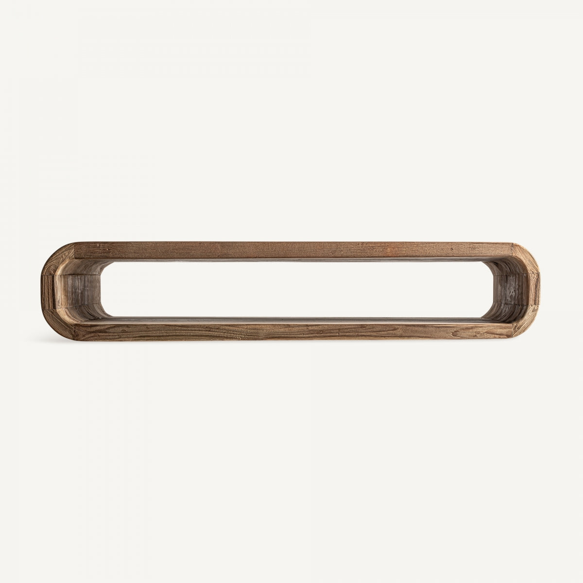 Frontal simétrico de la mesa CORBA mostrando la apertura inferior, ideal como espacio de almacenaje discreto