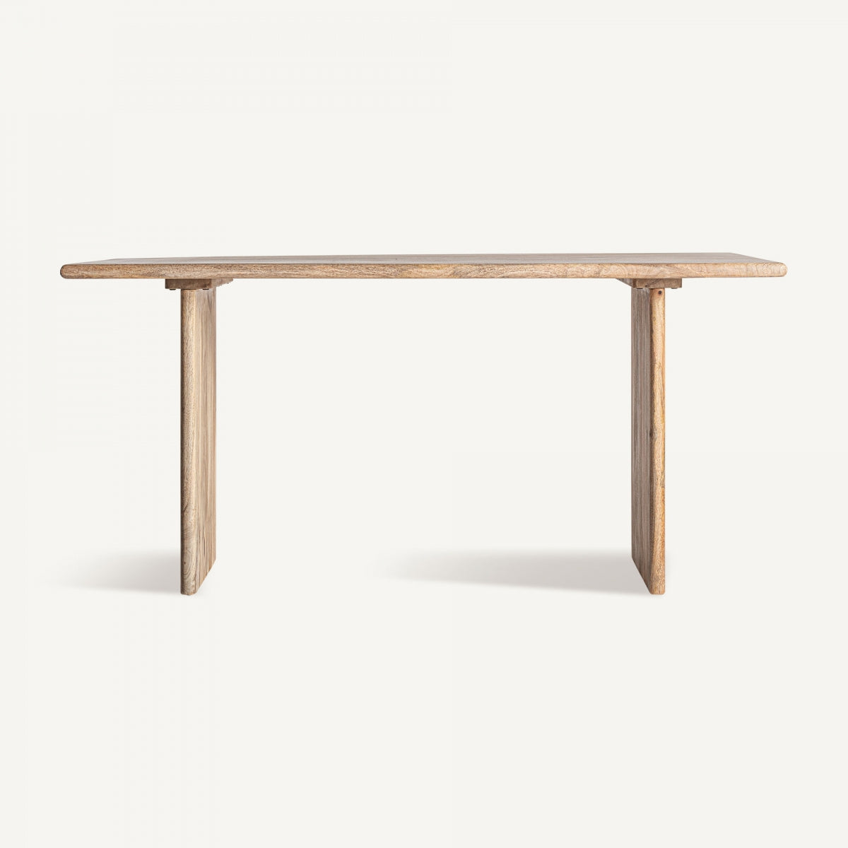 Escritorio Barlinek en madera de mango, vista frontal sencilla y elegante.