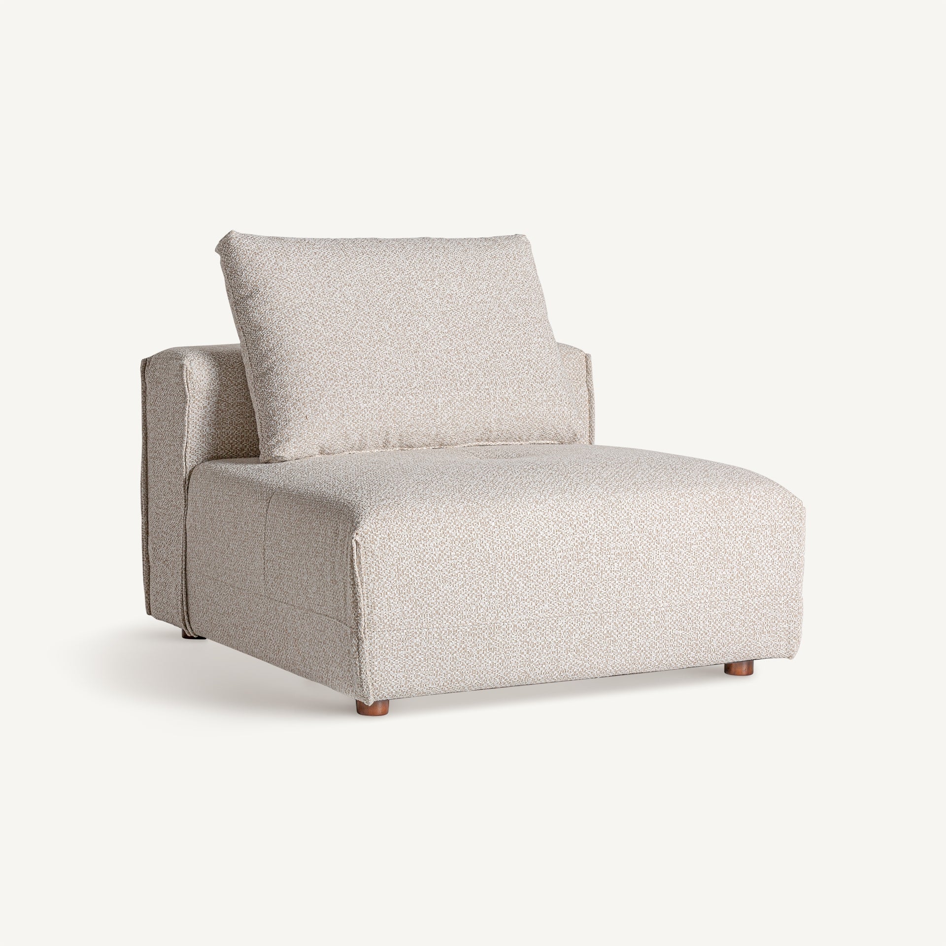 Vista lateral del módulo central Vignaie con base acolchada, ideal para salones modernos - boutique interiorismo VICAL